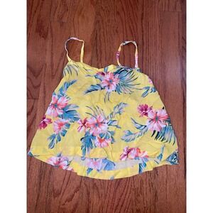 Hollister Yellow Floral Summer Flair Crop Top‎ Size Medium